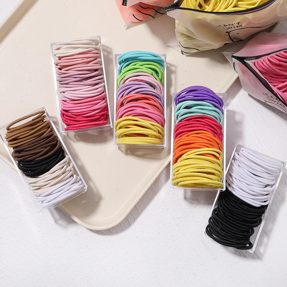 Top Trends: 30PCS Girls Solid Color Big Rubber Band Ponytail Holder Gum Headwear Elastic Hair Bands Korean Hair Accessories Ornaments Shoppable Styles - Image 4