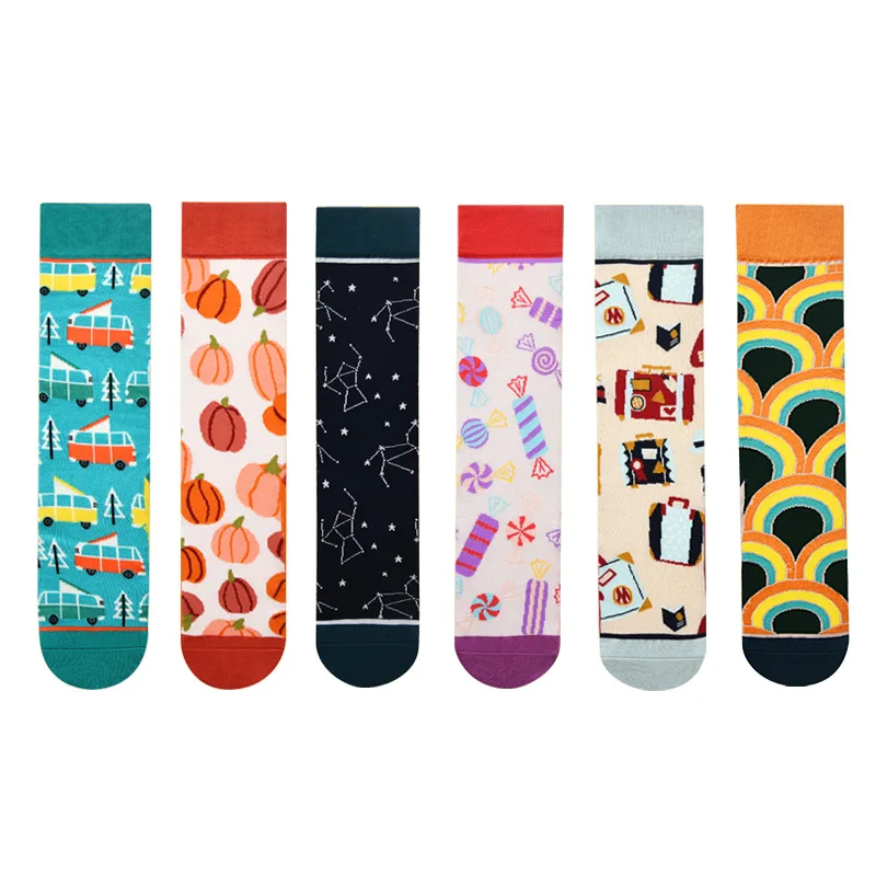 Top Trends: Autumn And Winter Socks Women's Stockings Plant Cactus Graffiti Cotton Socks Personality Fashion Straight Trendy Socks Shoppable Styles - Image 2