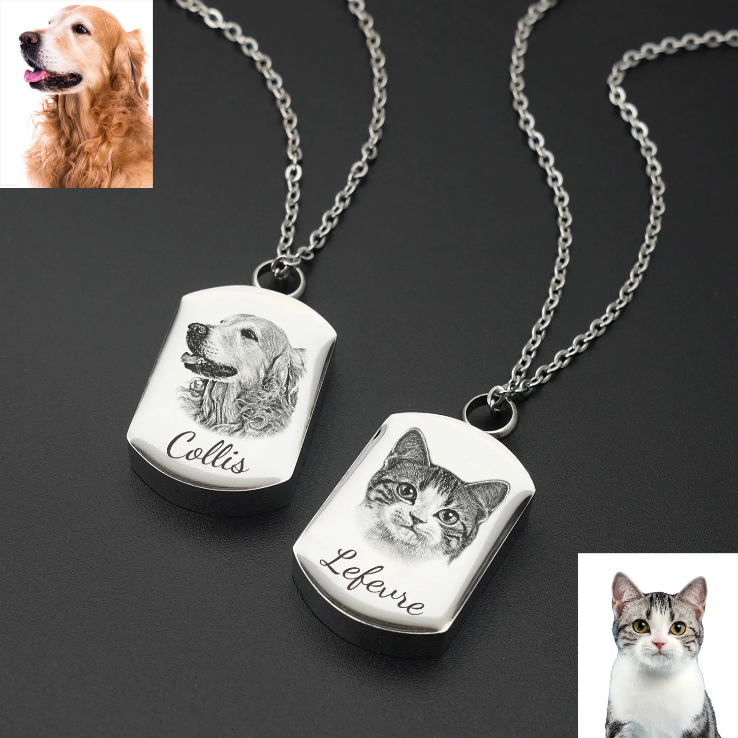 Top Trends: Cremation Jewelry Custom Pet Portrait Pet Urn Pendant For Dog Cat Ashes Necklace Pets Memorial Pet Memorial Pendants For Dog Shoppable Styles