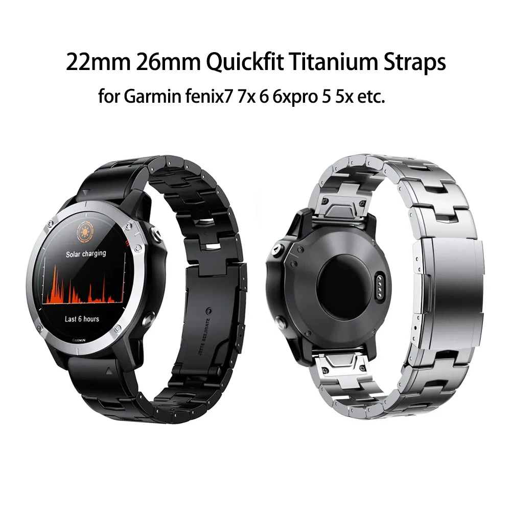 Top Trends: For Garmin Fenix 7XTitanium Alloy WatchBand Strap Fenix 6X Pro / Fenix 5X Garmin 22mm26mm Quick ReleaseTitanium Straps Shoppable Styles