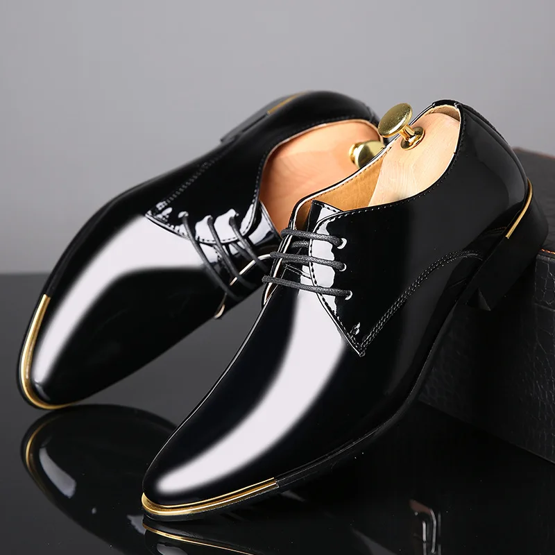 Top Trends: Italian Luxury Men&#039;s Shoes Oxford Quality Patent Leather White Wedding Size 38-48 Black Leather Soft Man Dress Formal Shoe Male Shoppable Styles