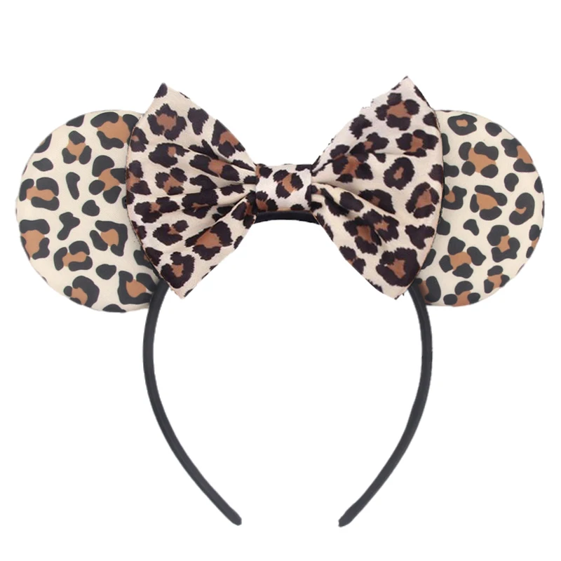 Top Trends: 2024 Disney Leopard Mouse Ears Headband Girls Cosplay Minnie Bow Hairband Festival Birthday Party DIY Hair Accessories Shoppable Styles