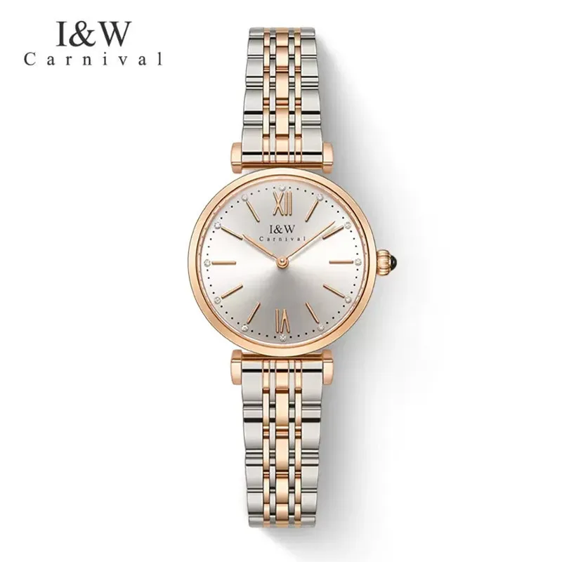 Top Trends: CARNIVAL Fashion Quartz Wrist Watch Luxury Ladies Sapphire Stainless Steel Wristwatches Waterproof Elegant For Women Reloj Mujer Shoppable Styles