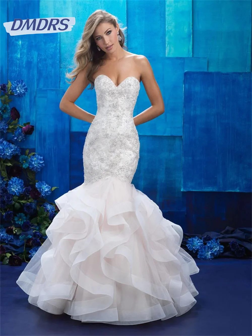 Top Trends: Elegant Mermaid Wedding Dress 2024 Charming Bridal Gowns Sexy Strapless Sleeveless A-Line Evening Dress Vestidos De Novia Shoppable Styles