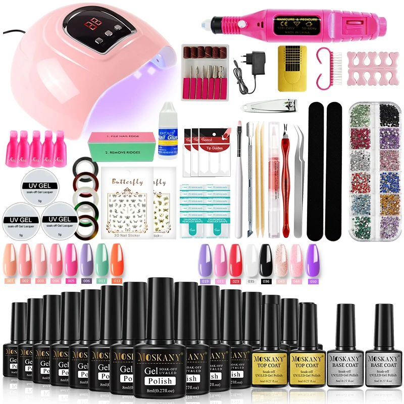 Top Trends: Nail Polish Set With Extend Poly Nail Gel Semi-permanent Varnish And UV LED Lamp And Stainless Steel Nails Tool Kits Shoppable Styles