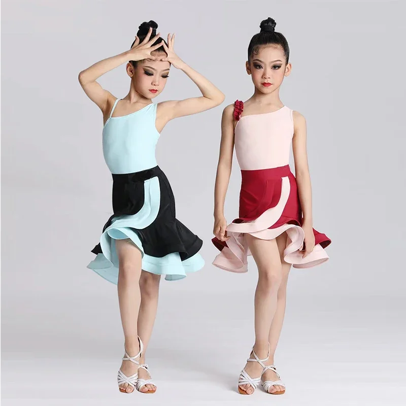 Top Trends: Girl Latin Dance Dress Kids Professional Competition Ballroom Dancewear Children Ango Cha Cha Rumba Stage Perfromance Costume Shoppable Styles