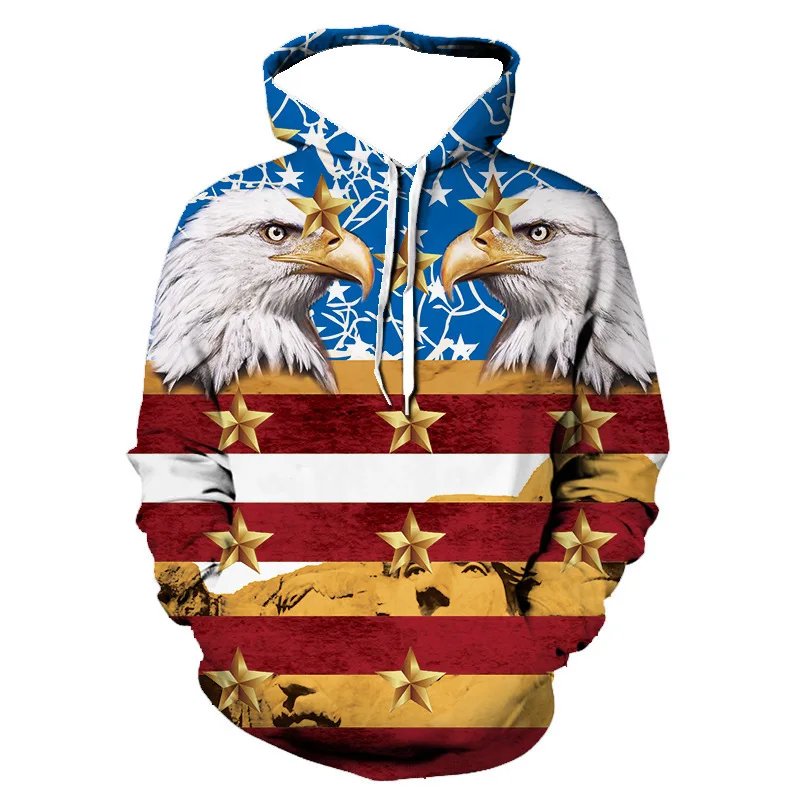 Top Trends: Fashion Cool Men's Hoodie 3D Printed Hoodie Edition Trend American Flag Eagle Men Sportswear Kids Casual Unisex Pullover Shoppable Styles - Image 3