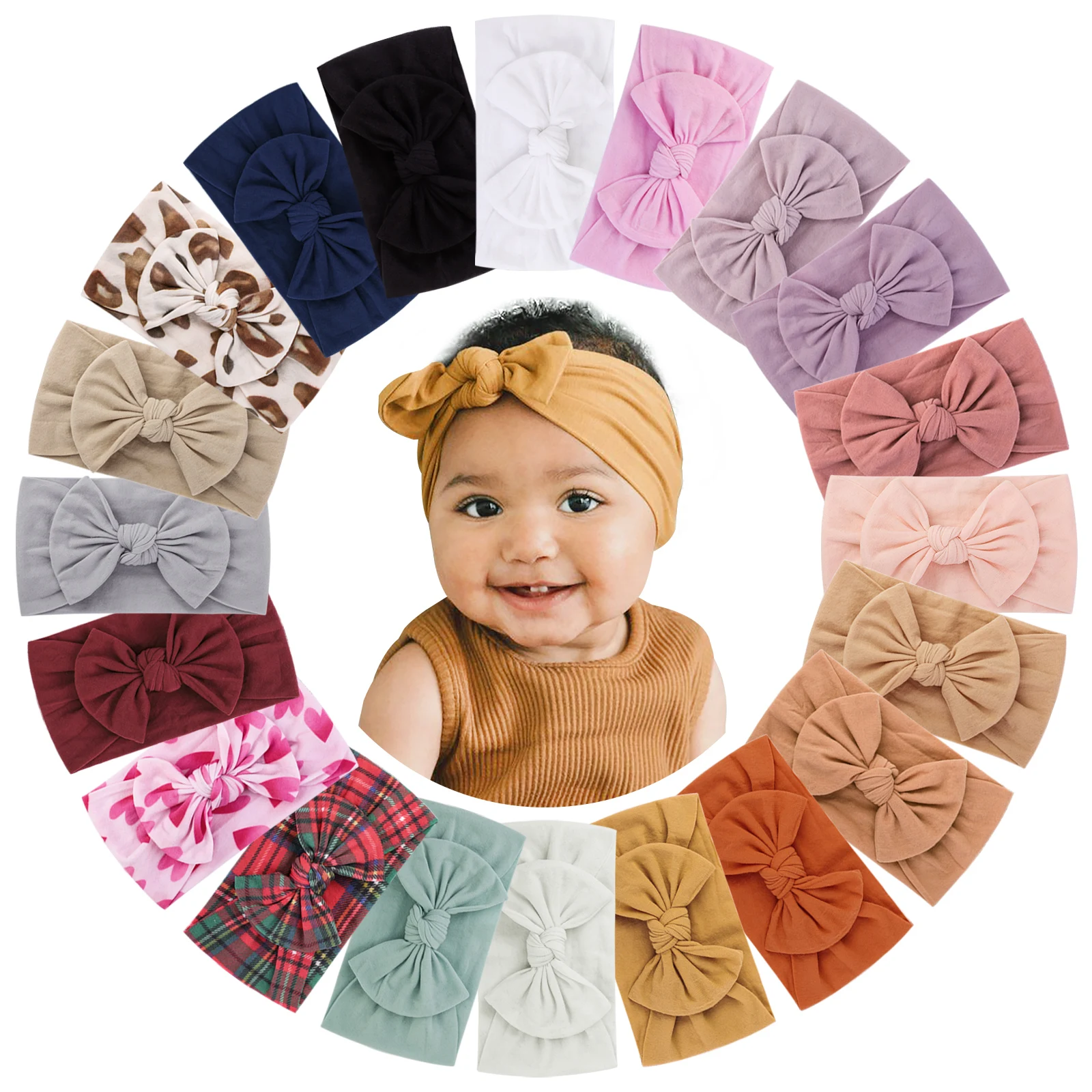 Top Trends: Baby Headband Nylon Infants Toddlers Elastic Hair Band For Newborn Kids Headwear Bowknot Kids Hair Accessories Baby Accessories Shoppable Styles