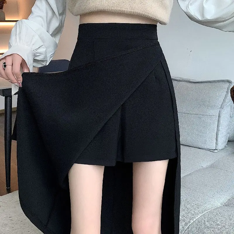 Top Trends: Women&#039;s Short Skirt Black Double Layers Summer Fashion High Waist Office Lady Clothing Pure A- Line Mini Korean Fashion XS-5XL Shoppable Styles