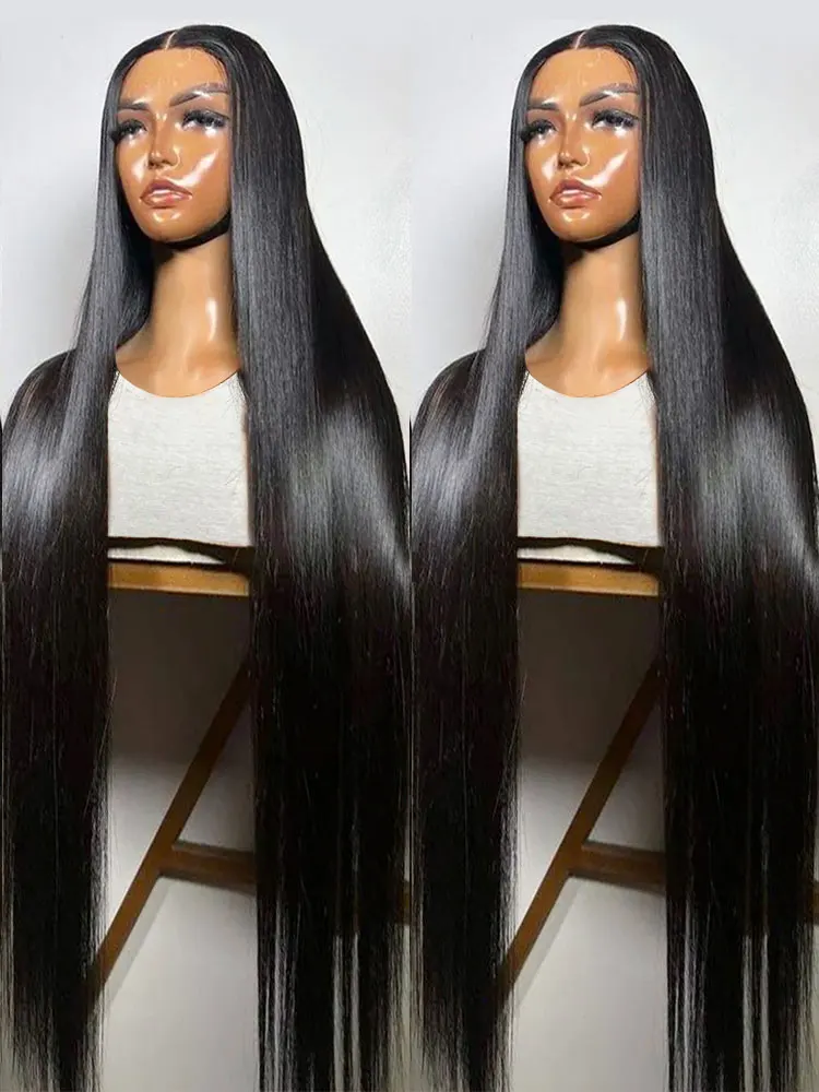 Top Trends: Wear And Go Glueless Human Hair Wig 34 36 Inch Straight HD Bleached Knots 4x4 Glueless Preplucked Wig Human Hair Ready To Wear Shoppable Styles