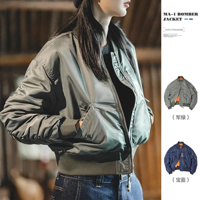 Top Trends: Maden Winter MA-1 Bomber Jackets For Women Windproof Padding Thick Coats Casual Slim Fit Outerwear Baseball Uniform Jacket Tops Shoppable Styles