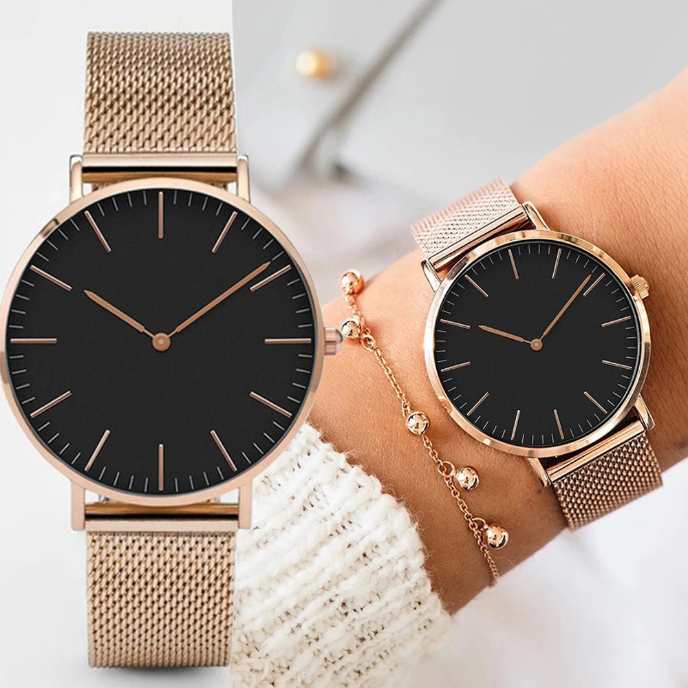 Top Trends: Luxury Rose Gold Watch Women Bracelet Top Brand Ladies Casual Quartz Clock Steel Women&#039;s Wristwatch Montre Femme Relogio Shoppable Styles