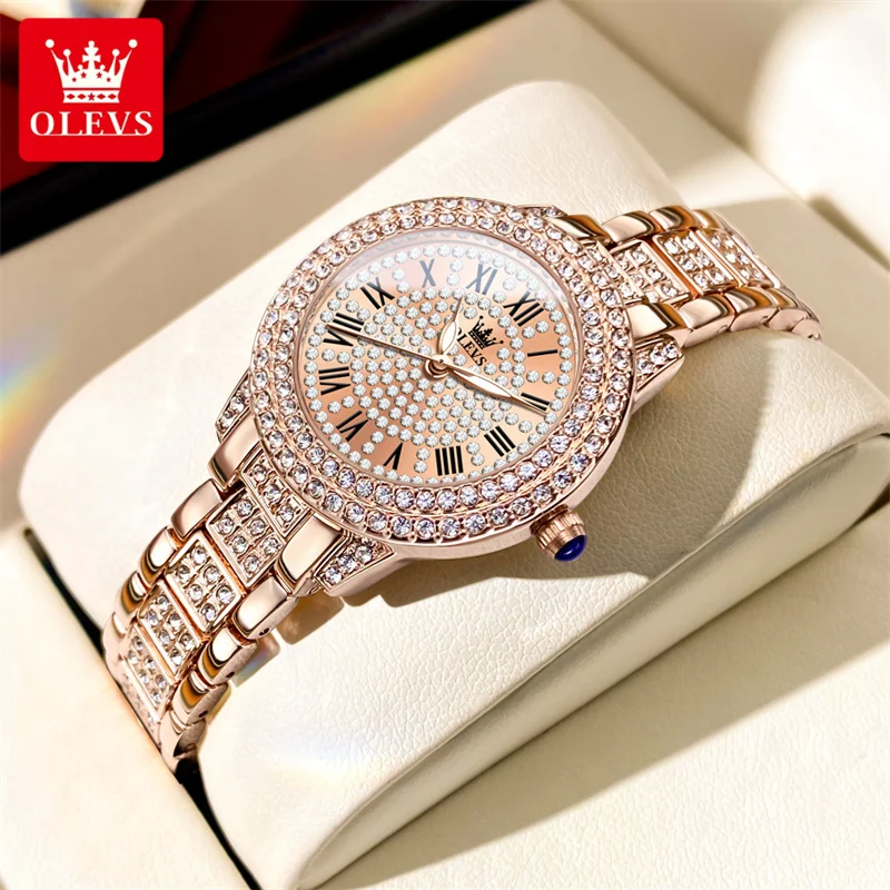 Top Trends: OLEVS Classic Diamond Women's Wristwatches Quartz Stainless Steel Watches Female Small And Elegant Ladies Clock New Shoppable Styles