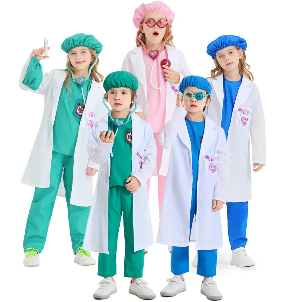 Top Trends: Umorden Child Kids Surgeon Doctor Costume Uniform Scrub Suit Coat For Boys Girls 3 Color Role Play Medical Kit Shoppable Styles