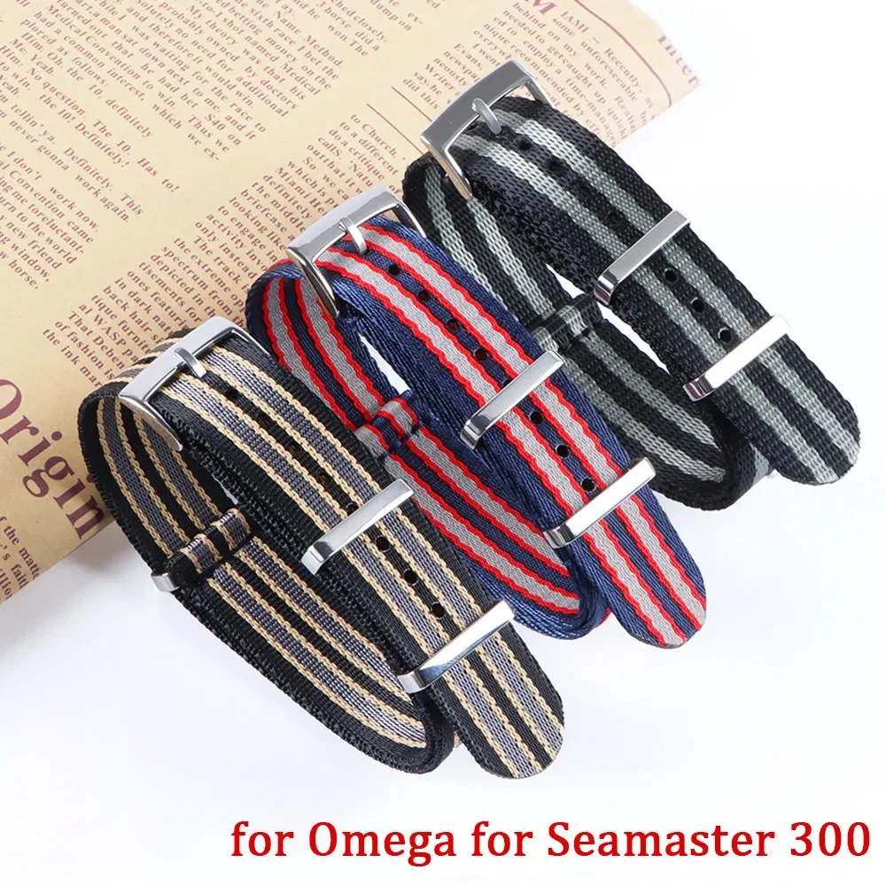 Top Trends: Nylon Watch Strap For Omega 007 For Seamaster 300 20mm Canvas Watchband For Rolex Military Sport Bracelet For Tudor Wrist Band Shoppable Styles