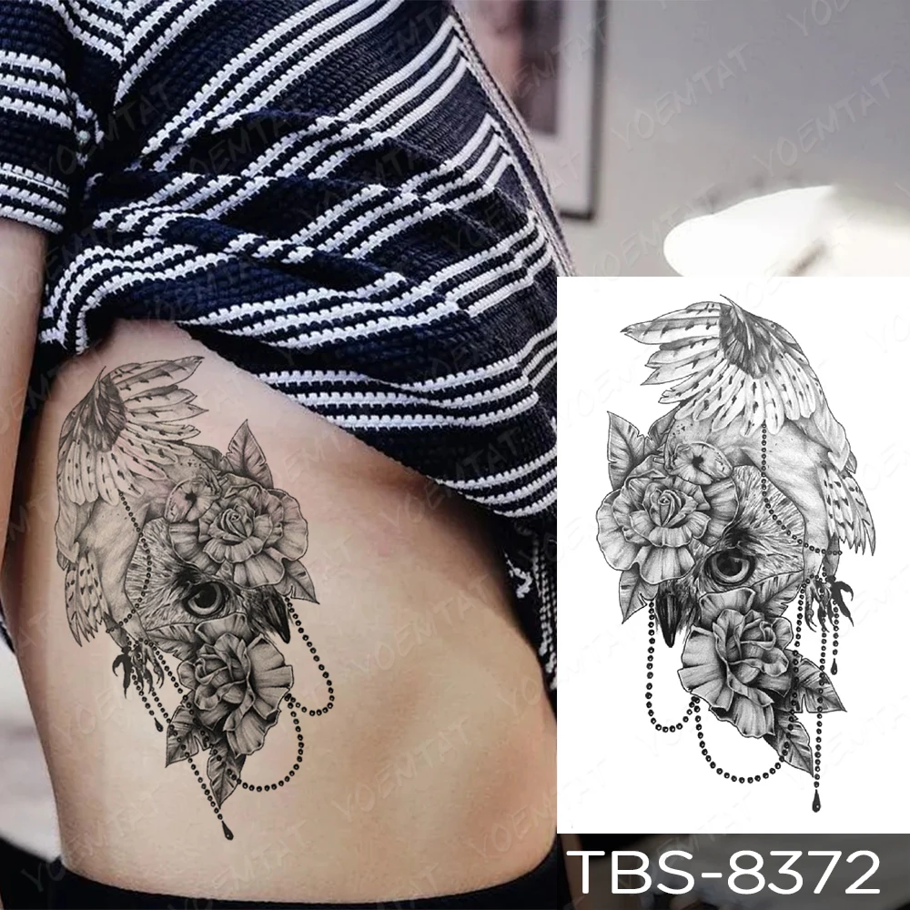 Top Trends: Gothic Punk Y2K Waterproof Temporary Tattoo Sticker Fox Butterfly Forest Flash Tattoos Arm Legs Fake Tatoo Men Women Body Art Shoppable Styles - Image 5