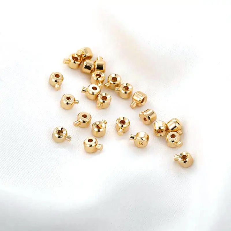 Top Trends: 3.2MM 3.5MM 14K Gold Color Brass Clip Station Clasps Ball Snap Clasps Jewelry Making Supplies Diy Findings Accessories Shoppable Styles