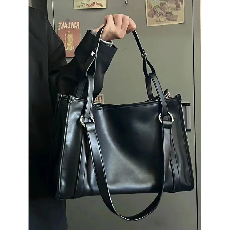 Top Trends: HAEX Women Tote Bags Fashion 2023 New Design PU Large Capacity Bolsas Femininas Solid Korean Style Commute Shoulder Bolso Mujer Shoppable Styles