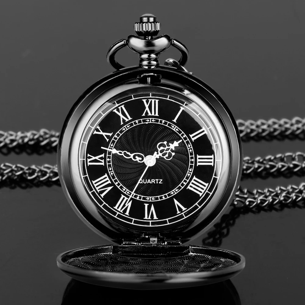 Top Trends: Fashion 37CM Fob Chain Smooth Steel Quartz Pocket Watch Vintage Roman Nmber Dial Pendant Fob Watch Gifts Clock Shoppable Styles