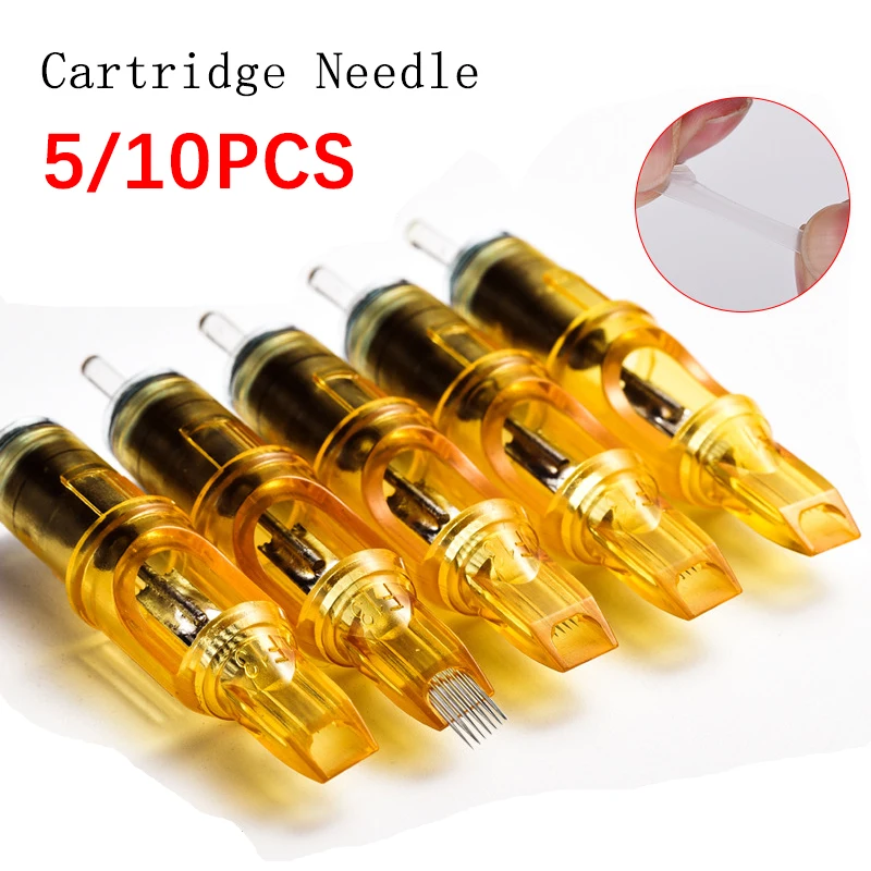 Top Trends: 5 / 10pcs Yellow Dragonfly Tattoo Cartridge Needle 1 3 5 7 9 11 13 14 15 RL RM RS M1 For Tattoo Machine Pen Needle Accessories Shoppable Styles