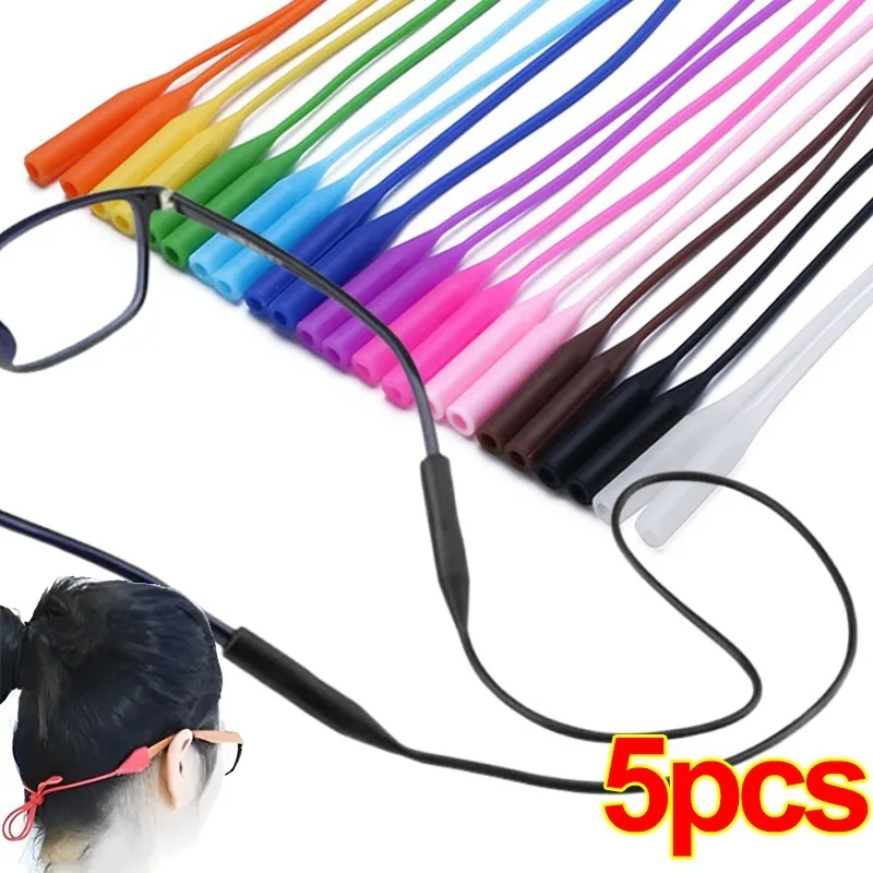 Top Trends: 1 / 5pcs Silicone Anti-slip Glasses Rope Sports Eyeglasses Strap Lanyard Glasses Neck Cord Accessories Sunglasses Holder Accessory Shoppable Styles