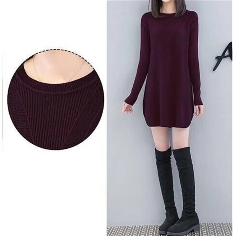 Top Trends: Ladies Mid-Long Sweaters Dress Autumn Winter Knitted Sweater Women Pullover 2023 New Warm O-Neck Loose Jumper Female Tops S-3XL Shoppable Styles - Image 5