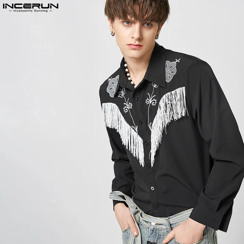 Top Trends: Handsome Well Fitting Men Tassel Embroidered Blouse INCERUN Tops 2023 Stylish Male Long-sleeved Personalized Button Shirts S-5XL Shoppable Styles