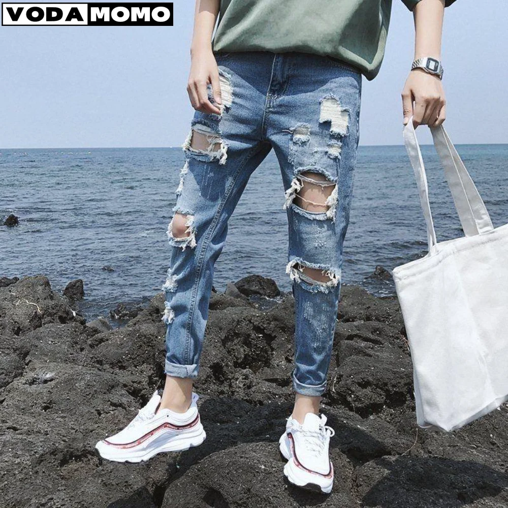 Top Trends: Street Clothing Wide Leg Jeans Men&#039;s Straight Feet Long Trousers Jeans Y2k Men’s Jeans Ripped Men Clothing Denim Cargo Pants Shoppable Styles