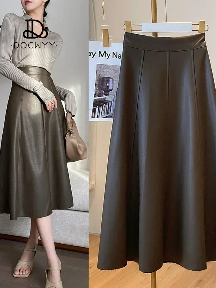 Top Trends: Women Skirt Gothic Fall Winter Style Design Sense French Leisure Royal Sister Retro High Waist Slim PU Leather Half Length Skirt Shoppable Styles