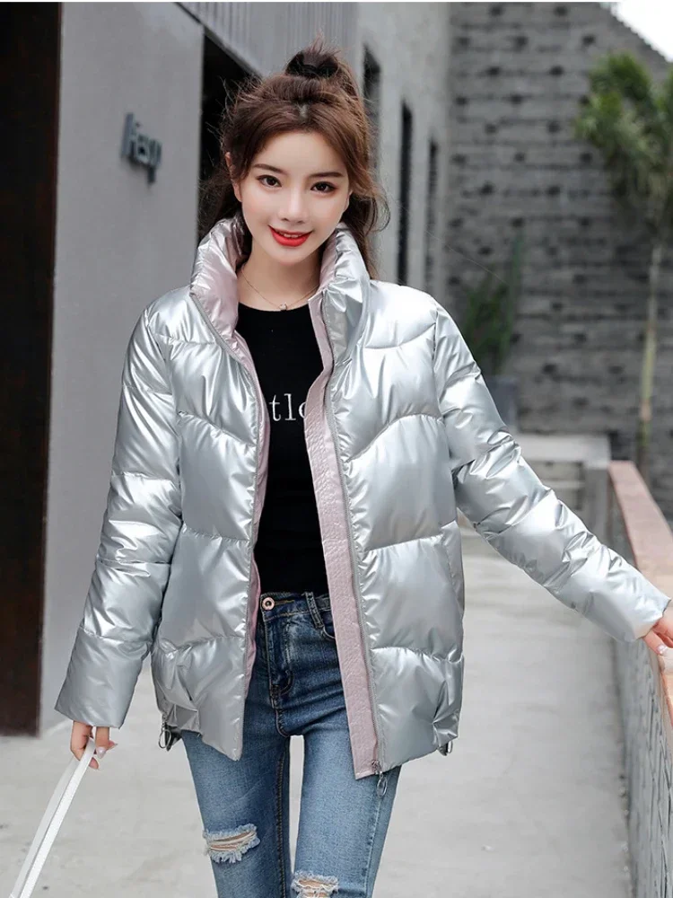 Top Trends: Women&#039;s Jacket Winter New Thickened Warm Cotton-padded Jacket 2023 Korean Style Loose Stand Collar Warm Parkas Winter Coat Women Shoppable Styles