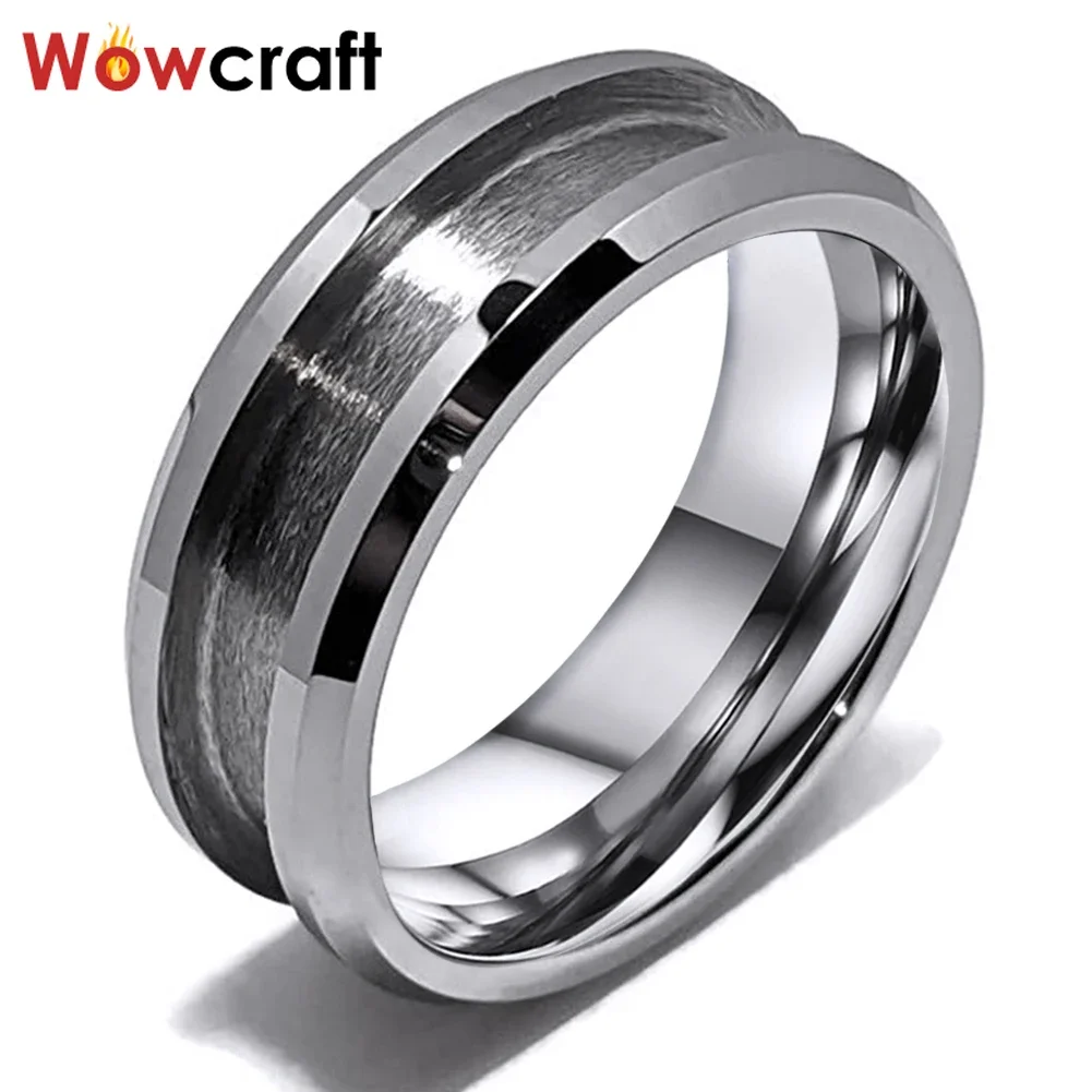 Top Trends: Wholesale Tungsten Blank Rings For Inlay Channel Polished Shiny Beveled Edges Tungsten Ring Core Shoppable Styles