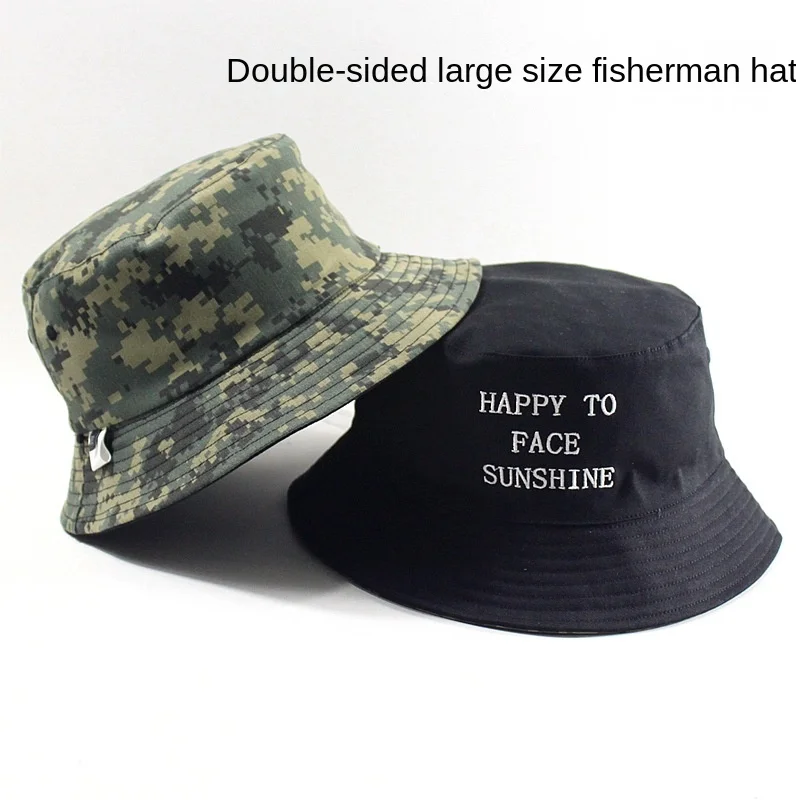 Top Trends: Big Head Men Large Size Sun Bucket Hat Women Fisherman Bob Pure Cotton Panama Cap Plus Size Bucket Hats 58-60cm 60-62cm 63-65cm Shoppable Styles