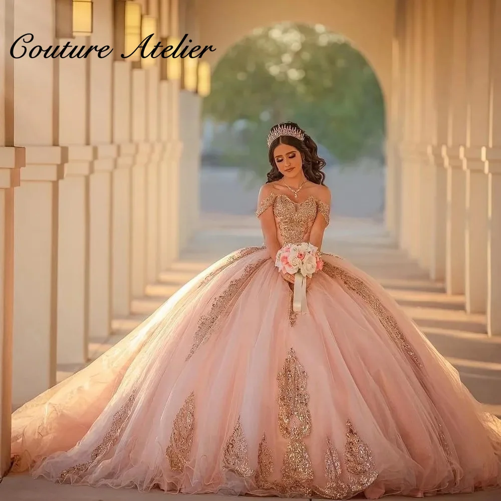 Top Trends: Pink Quinceanera Dresses 2024 Sweetheart Off Shoulder Princess Sweet 15 16 Years Old Birthday Prom Party Gown Backless Gala Gift Shoppable Styles