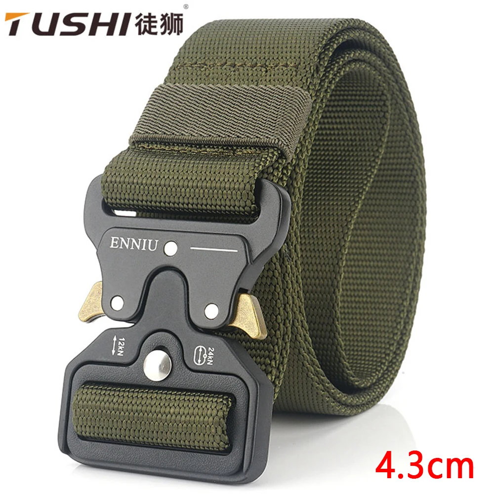 Top Trends: TUSHI New 1.7 Inch Outdoor Men's Tactical Belt Unisex Function Combat Survival High Quality Nylon Sports Cycling Camouflage Belt Shoppable Styles