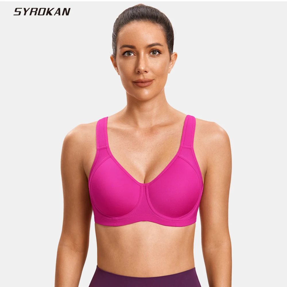 Top Trends: SYROKAN Bras Women High Impact Full Coverage Underwire Molded Active Workout Sports Bra Gym Running Yoga Underwear Solid Summer Shoppable Styles