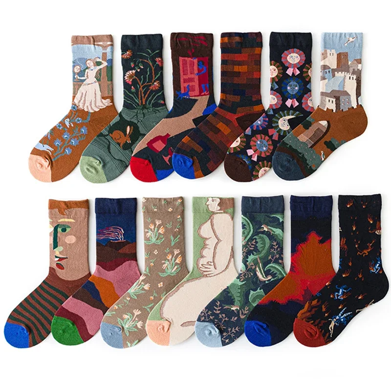 Top Trends: Women Long Sock Cartoon Print Creative Fashion Personalized Novelty Men Women Socks Winter Warm Comfortable Cotton Socks Shoppable Styles