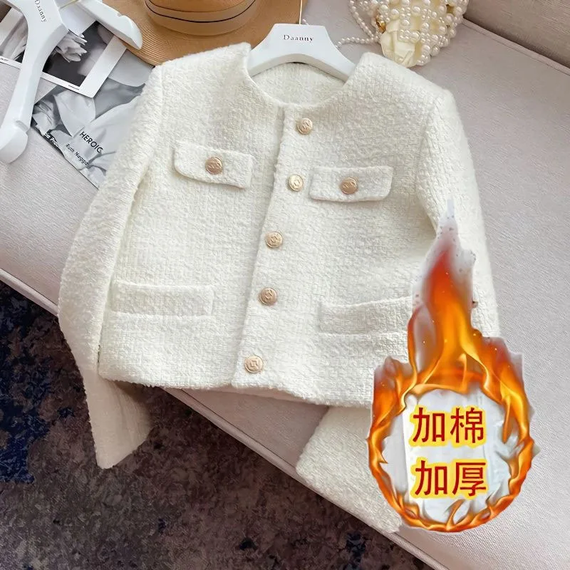 Top Trends: New Autumn / Winter Fashion Korean Edition Celebrity Plus Cotton Small Fragrance Coat Versatile Temperament Short Women's Top Shoppable Styles