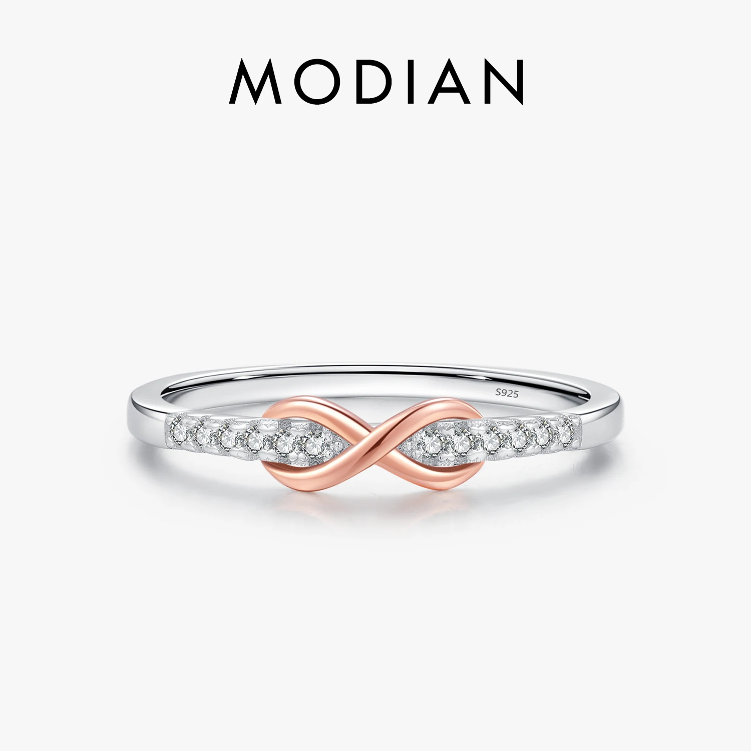 Top Trends: MODIAN Solid 925 Sterling Silver Infinite Love Simple Ring Romantic Rose Gold Color Wedding Ring For Women Fine Jewelry Gift Shoppable Styles