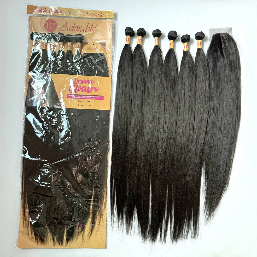 Top Trends: Hot Sell Long Silk Straight Hair Bundles With Closure, High Quality Natural Color 30 Inch Packet Hair Weaves STW 6PCS In One Lot Shoppable Styles