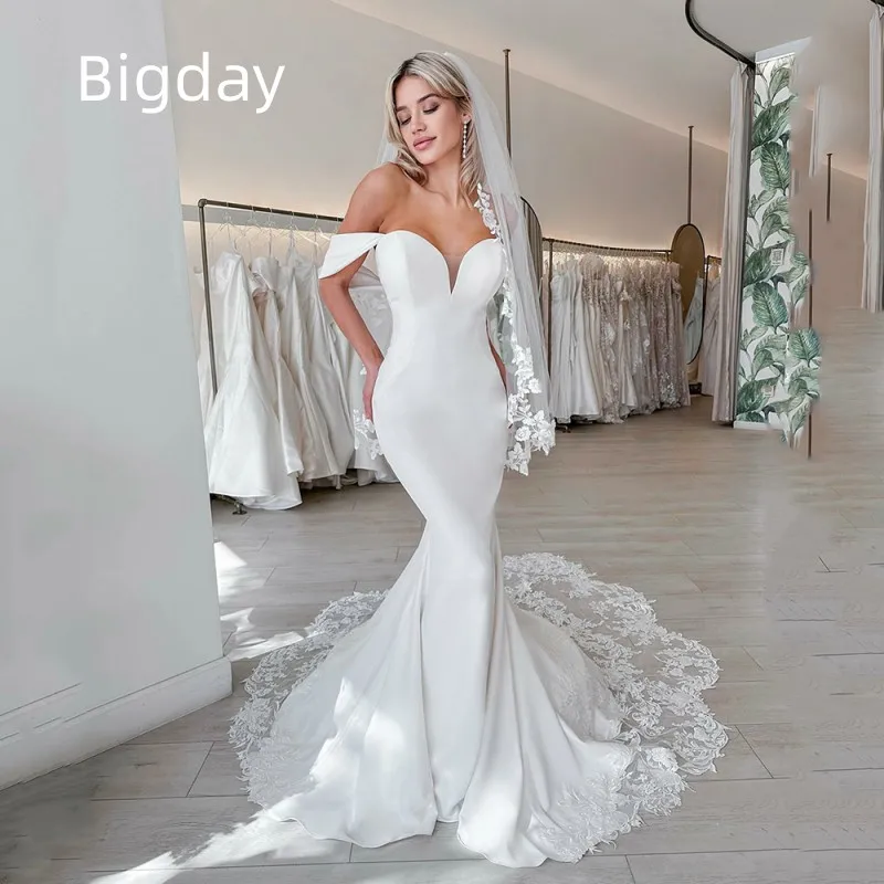 Top Trends: Elegant Mermaid Wedding Dresses Women Sweetheart Lace Open Back White Off The Shoulder Bridal Gown Sweep Train Vestidos De Novia Shoppable Styles