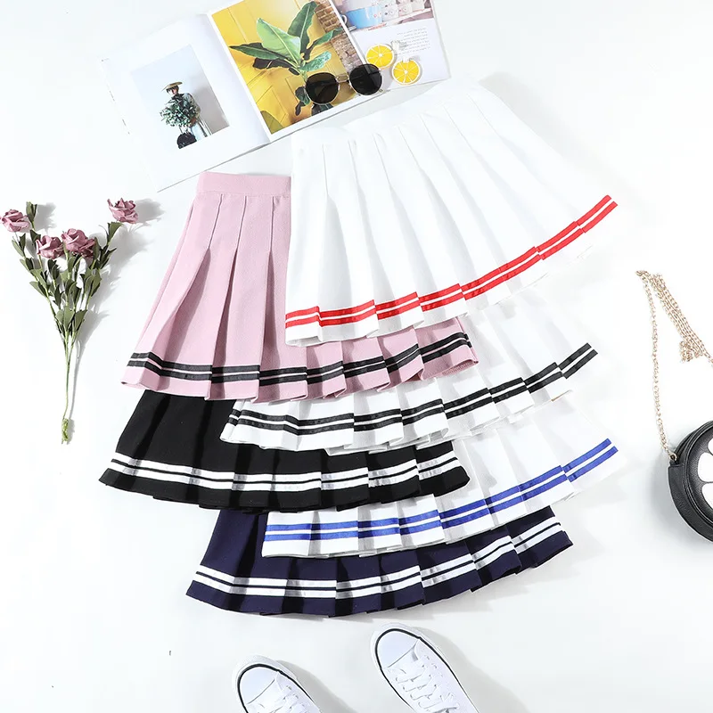 Top Trends: Women's Short Skirt White High Waist Mini A Line Korean Fashion College Style School Uniform Black Pleated Skirts For Girls Shoppable Styles