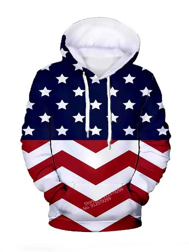 Top Trends: New Fashion American Flag 3D Printing Hoodie Men Casual Sweatshirt Harajuku Streetwear Long Sleeve Pullover Shoppable Styles