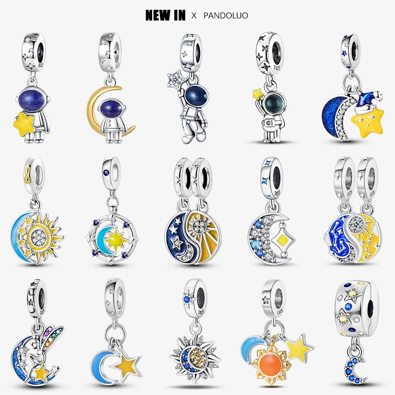 Top Trends: 2023 New In Hot Sale Star Moon Sun Series Charm Beads Fit Pandora 925 Original Bracelet Women Silver Pendant Bead Jewelry Gift Shoppable Styles