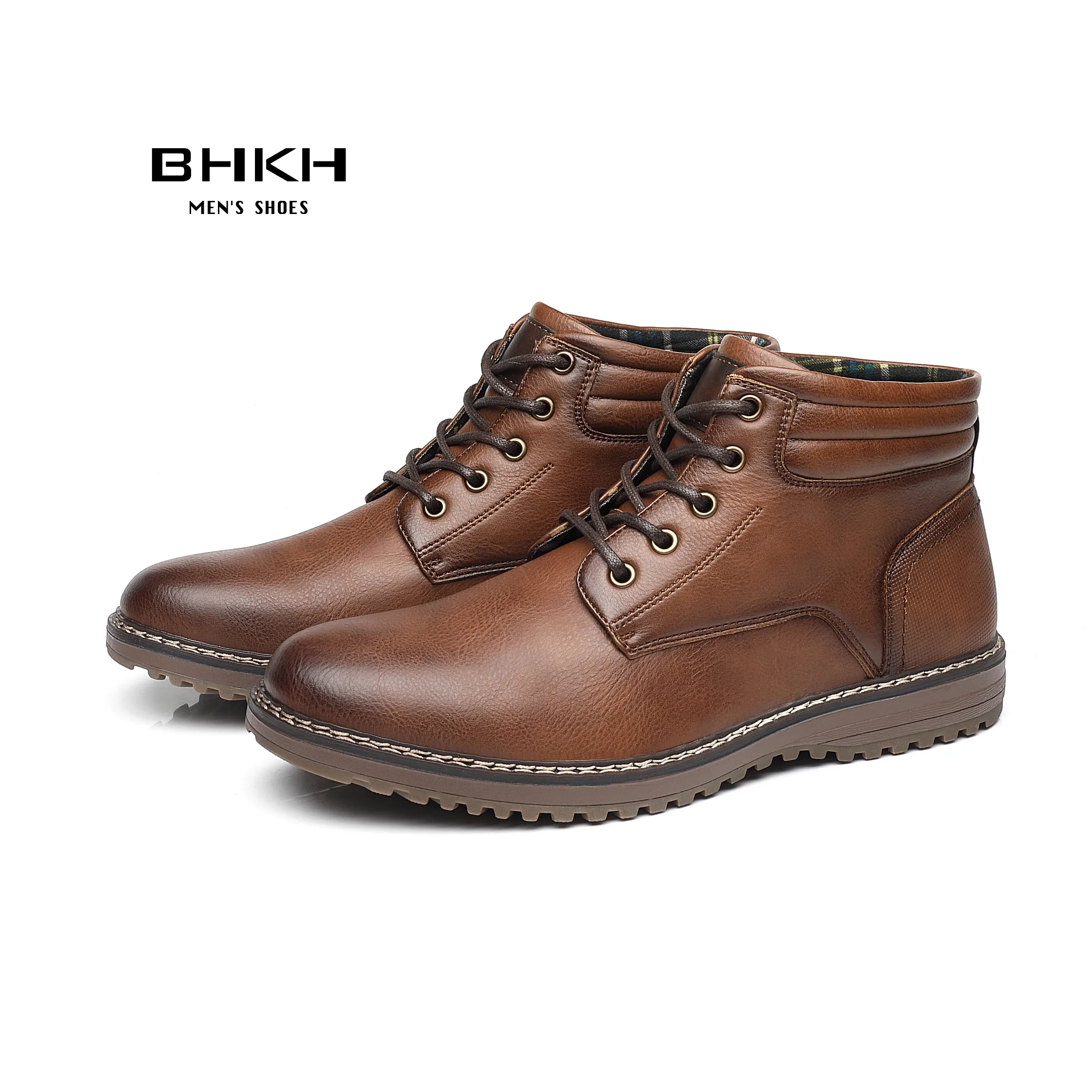 Top Trends: BHKH New Autumn Winter Men Boots Fashion Lace Up Winter Shoes Lightweight Smart Casual Boots Comfy Ankle Boots Office Work Casua Shoppable Styles