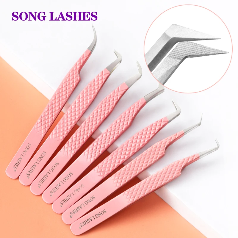 Top Trends: SONG LASHES Fiber Tips Tweezers For Fake Eyelash Extension Supplies High Precision Makeup And Supplies Shoppable Styles