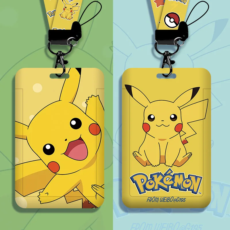 Top Trends: Pokemon Anime Card Holder Pikachu Squirtle Cartoons Figure PVC Student Campus Card Hanging Lanyard ID Protective Case Wholesale Shoppable Styles