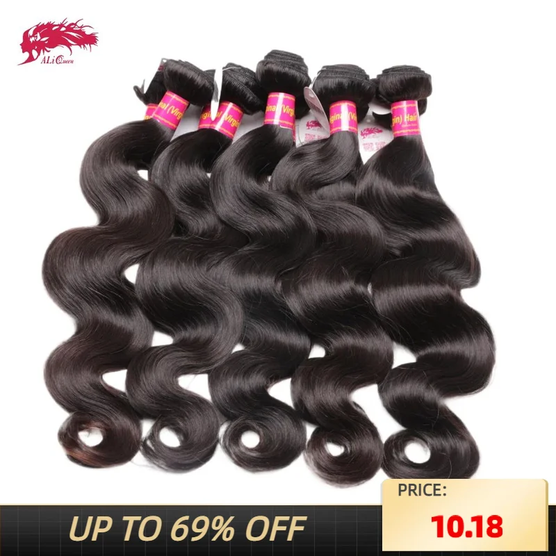 Top Trends: Ali Queen 10A Unprosseded Raw Virgin Hair Bundles 1Pcs Whosales Price 38 40 Inch Brazilian Body Wave Human Hair Weave Shoppable Styles