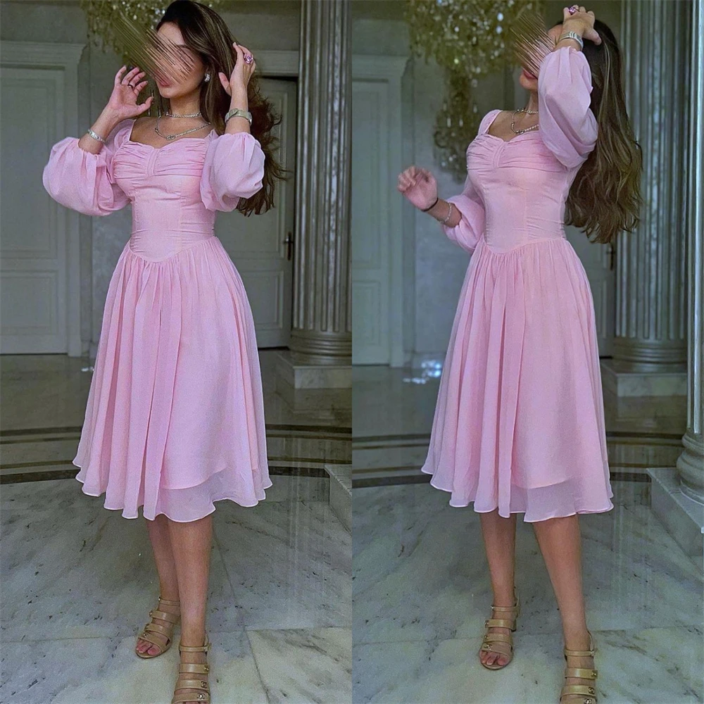 Top Trends: Prom Dresses Exquisite Sweetheart A-line Party Quinceanera Fold Draped Chiffon Occasion Evening Gown Vestido Feminino Festa Luxo Shoppable Styles