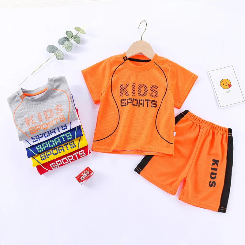 Top Trends: Boys Girls Sports Basketball Clothes Jersey Suit Summer Children Football T Shirts Shorts 2pcs Sets Breathable Sportswear 1-14Y Shoppable Styles