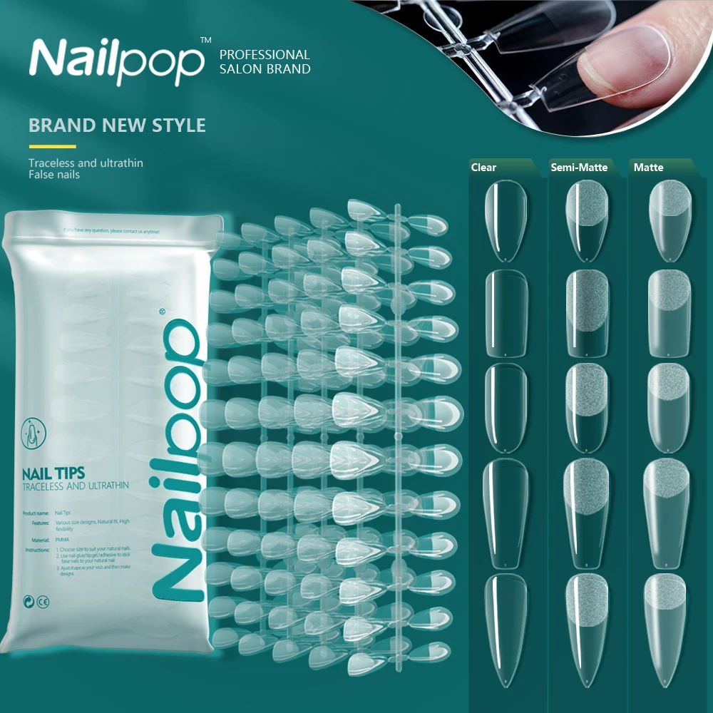 Top Trends: NAILPOP 120pcs Fake Nails Full Cover Press On Nails Coffin Soft Gel American Pose Capsule False Nail Tips For Extension System Shoppable Styles